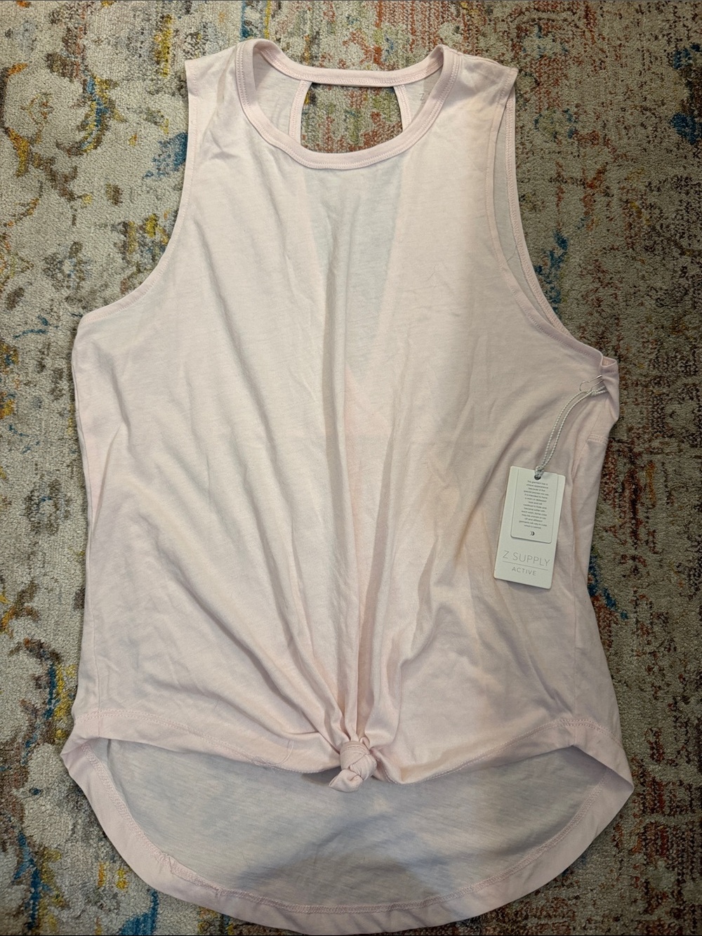Z Supply Pale Pink Knot-Front Active Tank